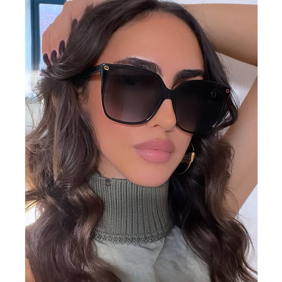 NEW Gucci GG0022S 001 Black Square Classic Sunglasses